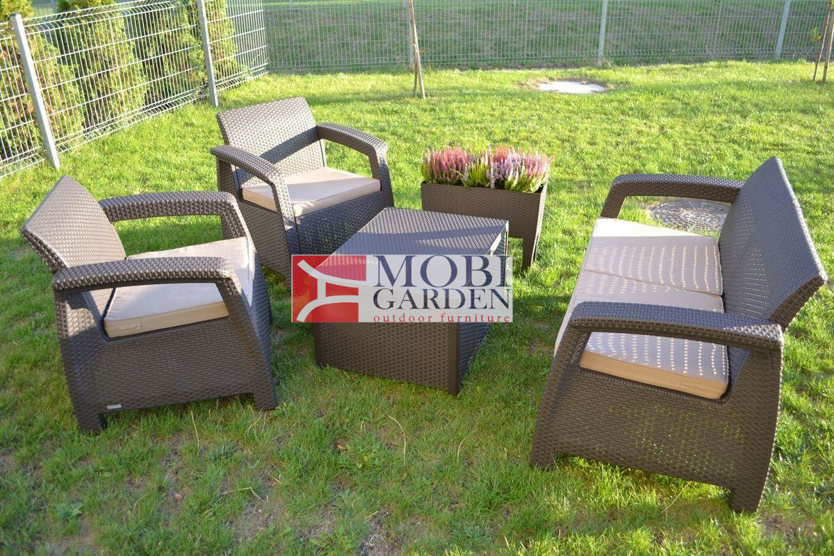 Set mobilier de gradina Corfu II BOX Maro/Gri-Taupe