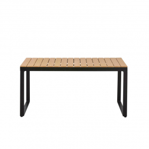 Masa de terasa, Marisa, metal+lemn, 90x180 cm, natur/negru