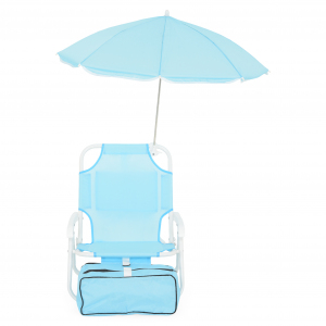 Scaun cu parasolar si geanta frigorifica KIDS BEACH L.37 l.28 H.45 albastru