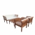 Set mobilier gradina, lemn eucalipt, Fiorentino, 4 piese, maro/alb