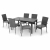 Set mobilier gradina, PRESLEY/ENCORE, 6 scaune si masa dreptunghiulara mica, negru