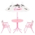Set mobilier gradina copii, Cow, 2 scaune, masuta si umbrela, roz