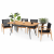 Set mobilier gradina, 4 scaune + masa, MENORCA, natur/negru
