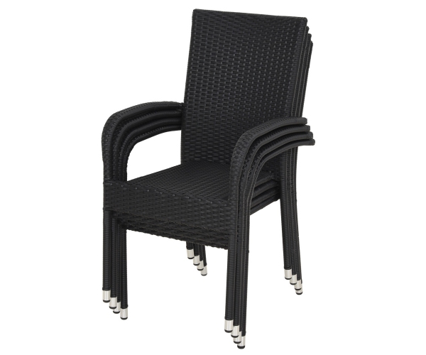 Set mobilier gradina/terasa 4 scaune si masa PRESLEY negru