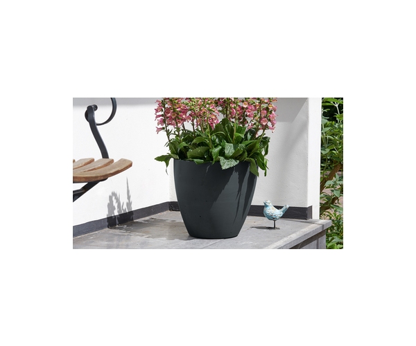 Ghiveci Beton planter round L, Keter, D 40 cm, gri inchis