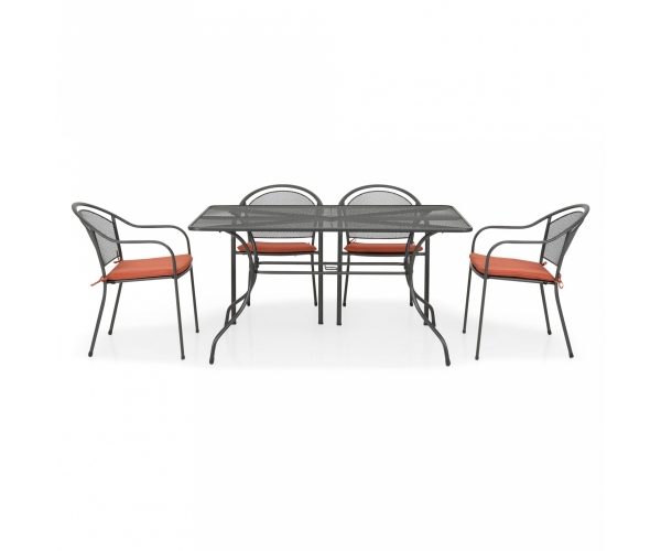Set mobilier metalic de terasa, Chayne, 6 scaune
