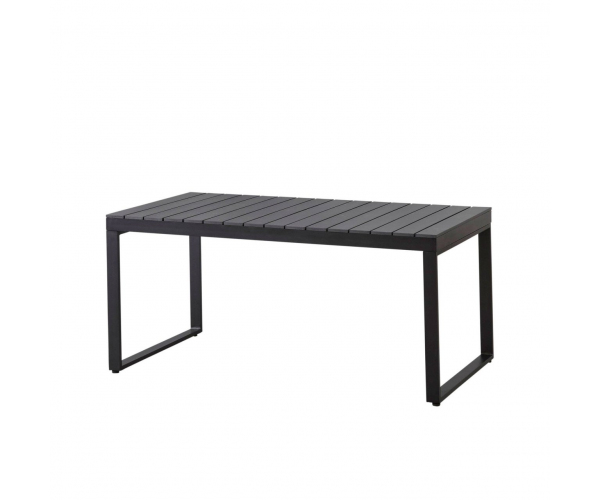 Masa de terasa, Marisa, metal+lemn, 90x180 cm, gri/negru