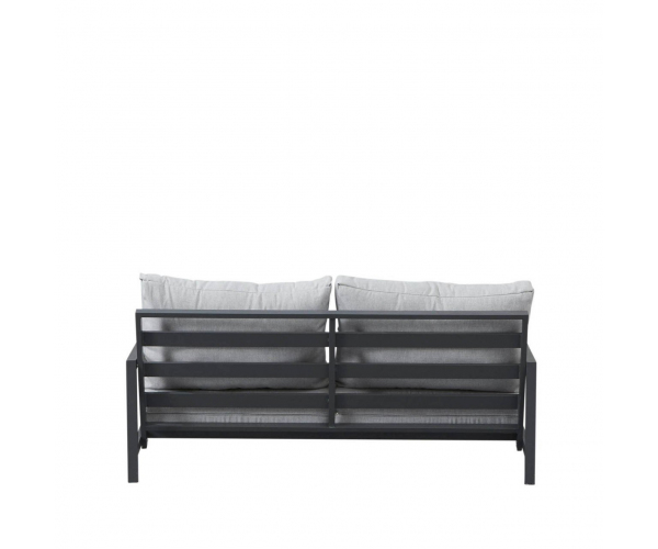 Canapea de exterior, Paris 140 cm, gri/negru
