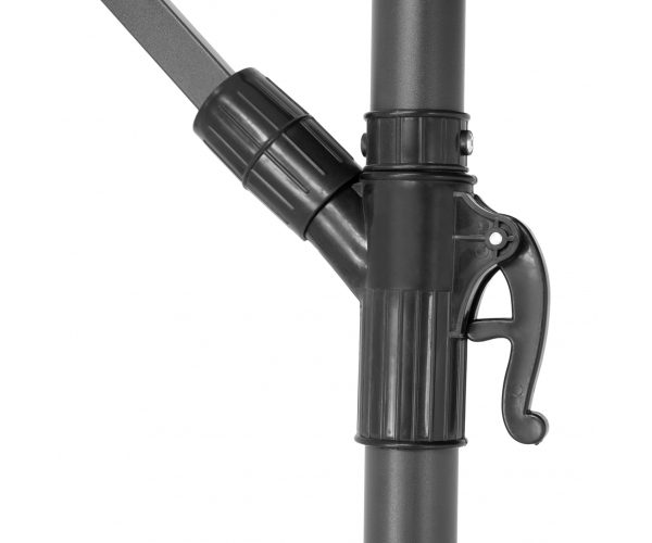 Umbrela cu manivela LARISA H.256 D.300 negru/gri NOU