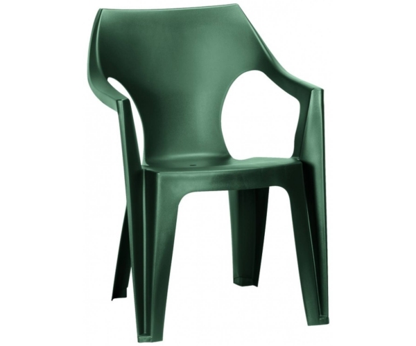Scaun de plastic pentru terasa,Keter, Dante cu spatar scund, verde inchis