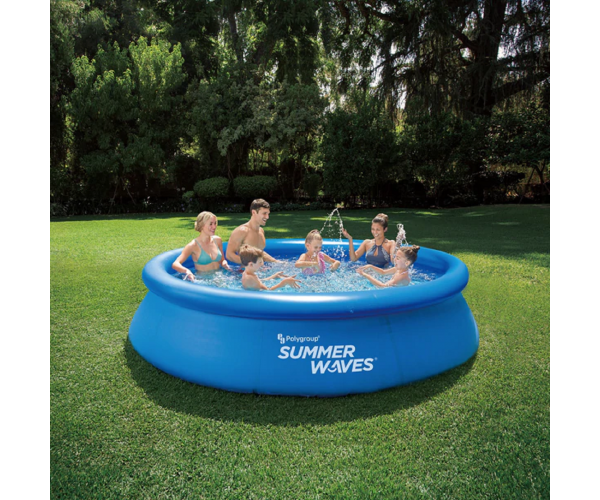 Set piscina+ inel gonflabil, Summer Waves, albastru